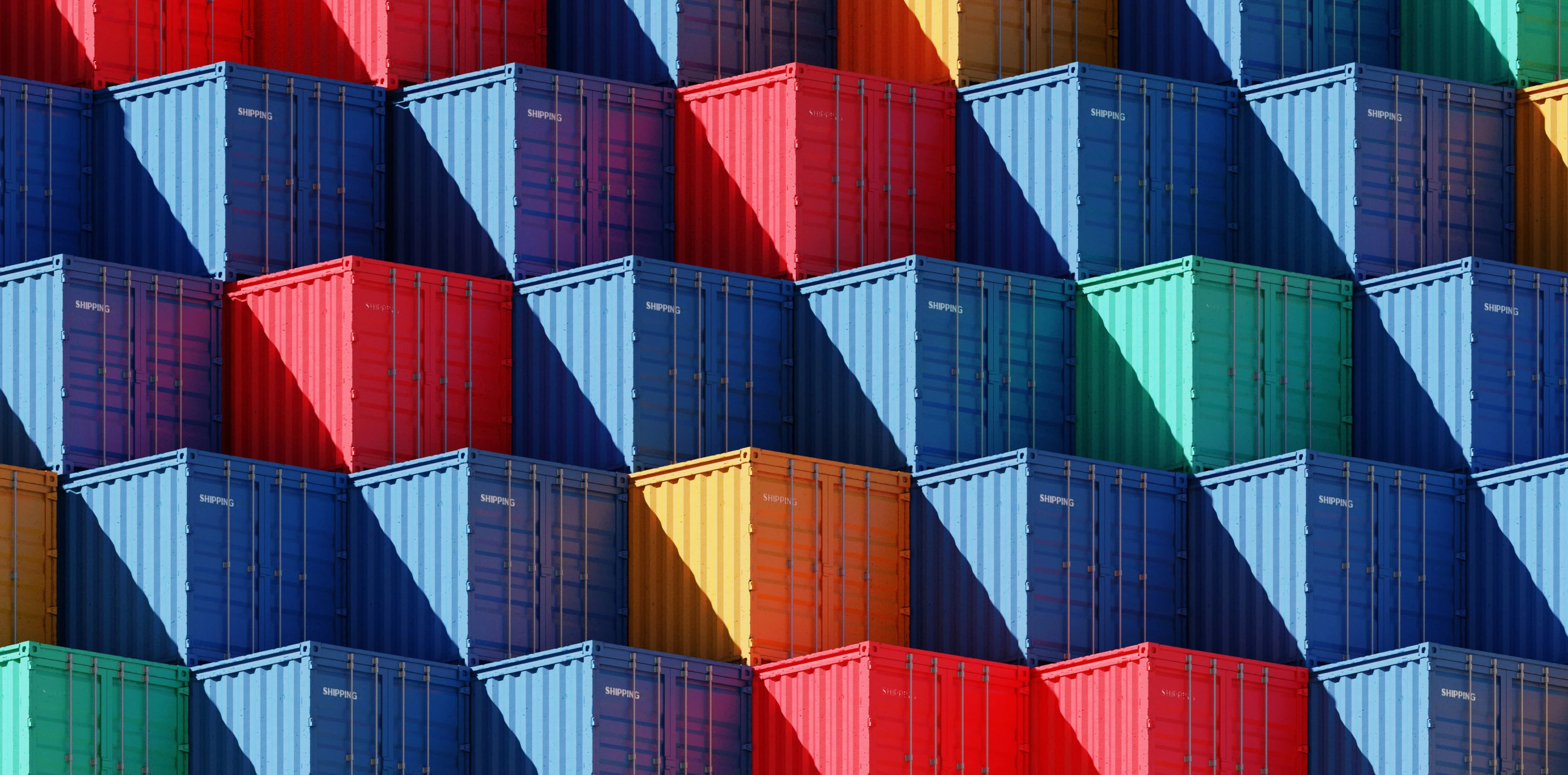 Containers in diamond pattern