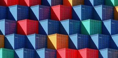 Containers in diamond pattern
