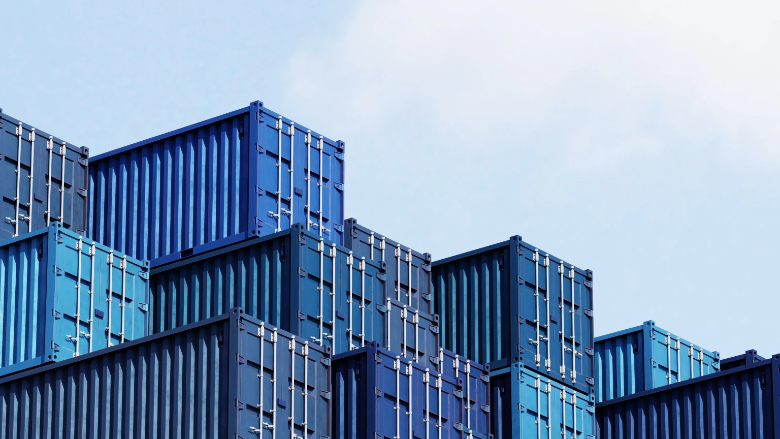 Blue containers