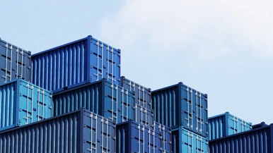 Blue containers