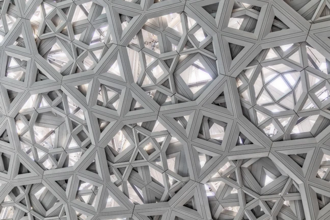 Abstract ceiling with light entrances