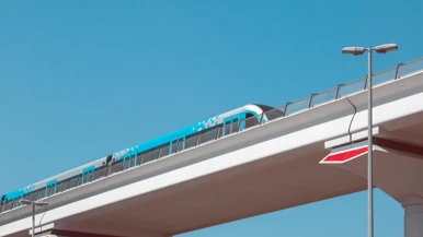 Train on bridge