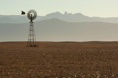 Windmill in field
