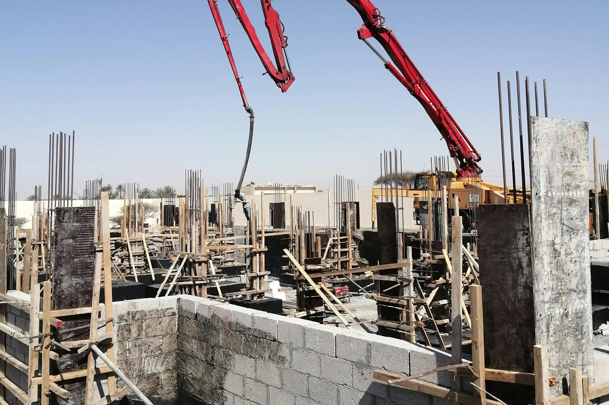 worksite, demolishing building