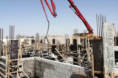 worksite, demolishing building